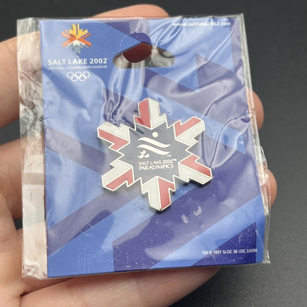 2002 Salt Lake City Olympics Paralympics Snowflake Lapel Hat Pin